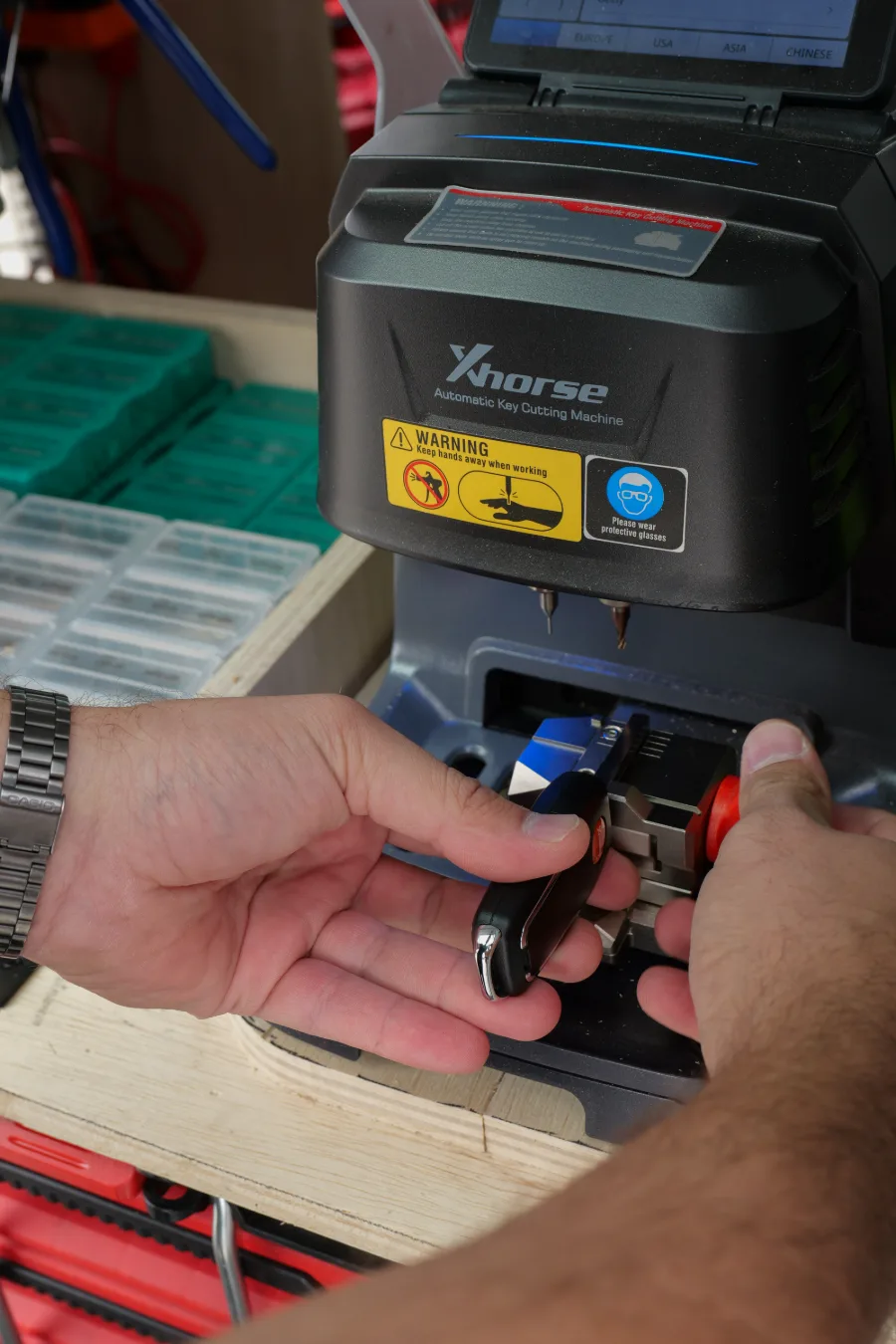 Car key cutting service in the Key Rescue Washington van, Spokane Valley, WA